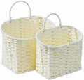 Coeusy Set of 2 Wicker Hanging Basket, Paper Roper Wall Basket by WEAVECOMFORTINTOEVERYCORNER