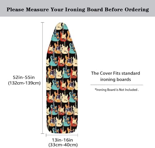 Elestric Guitar Steam Ironing Board Cover, Colorful Guitars 15x54 Inch Standard - Image 5
