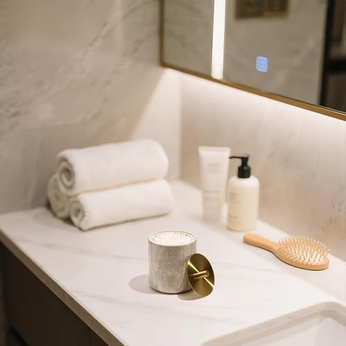 Marble Qtip Holder with Brass Lid - Image 7