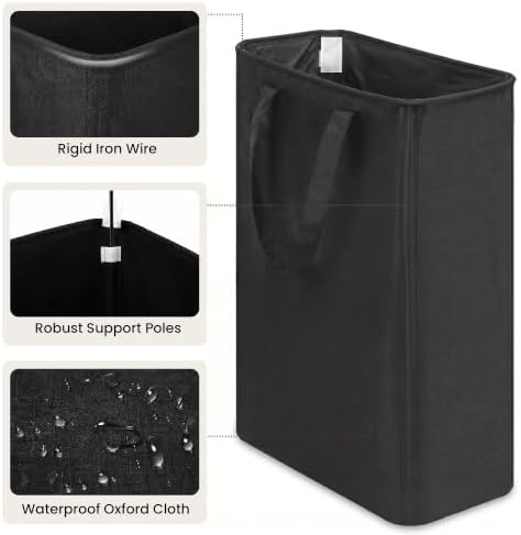 efluky 2 Pack Slim Laundry Basket, Narrow Laundry Hamper - Image 3