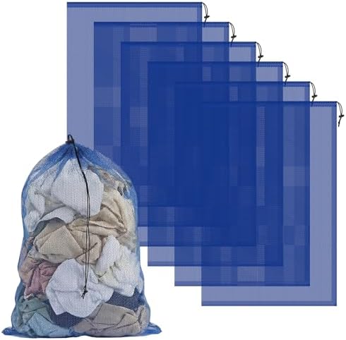 6 Pack Mesh Bag Drawstring for Storage, 23 x 35 Inch Net Bags by COIDEA