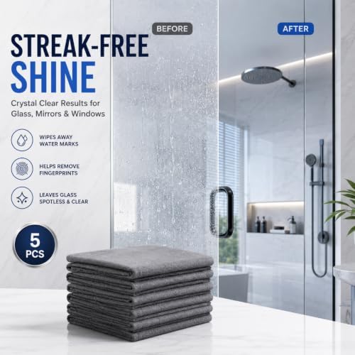 5 PCS Magic Cleaning Cloth Thick Microfiber Cleaning Cloths Streak Free Glass - Image 2