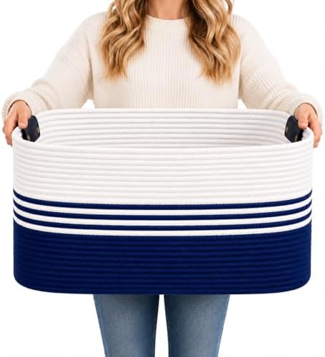 Laundry Hamper with Handles, 72L Rope Laundry Basket by DOFASAYI