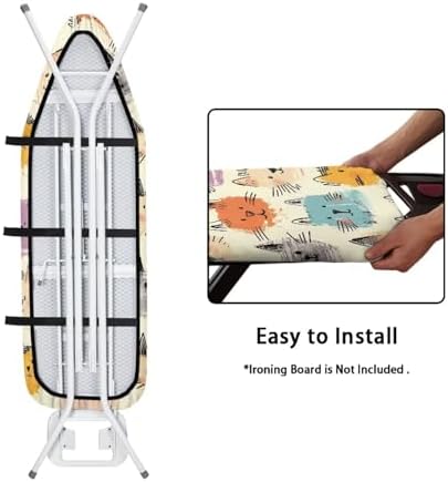 Cats Print Polyester Ironing Board Cover Hook & Loop Elastic Edge Easy to - Image 5