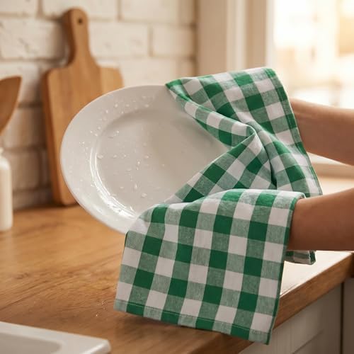 Urban Villa Kitchen Towels Cotton Dish Towels 20”x30” Hunter Wht - Image 6