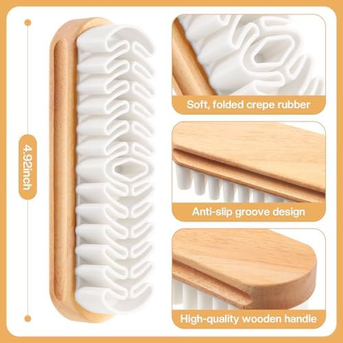 2 Pcs Suede Shoe Brush Nubuck Leather Cleaner Shoes Shine Dauber Crepe - Image 3