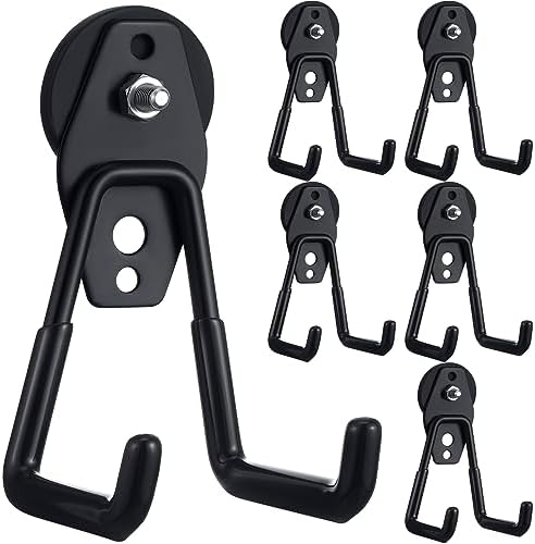 Landhoow 6 Pcs Large Magnetic Hooks Heavy Duty Garage Magnet Hooks Strong by Landhoow