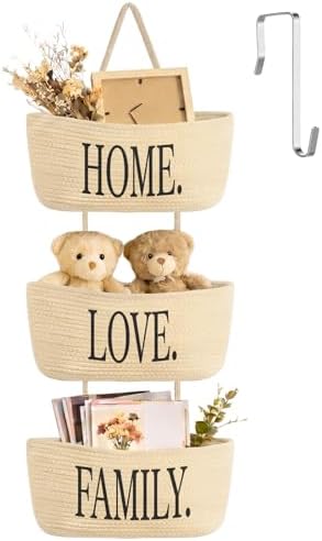 Vesici Beige over The Door Hanging Basket 3-tier by Vesici