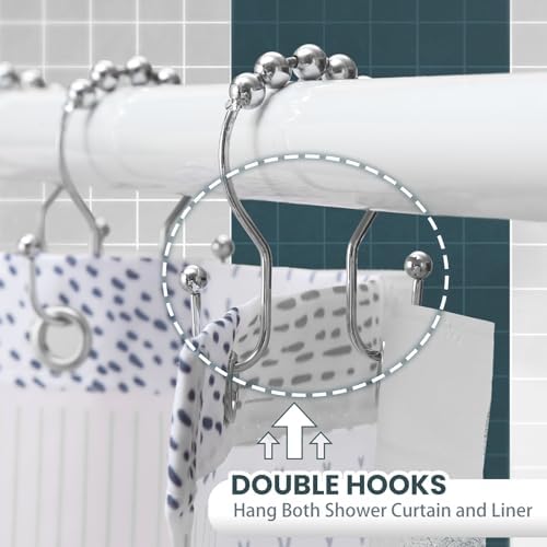 Shower Curtain Hooks, OEH Shower Curtain Rings, Chrome Shower Curtain Hooks - Image 5