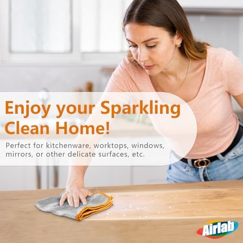 Airlab Glass Polishing Streak Free Miracle Cleaning Cloth, Sliver-Orange - Image 6