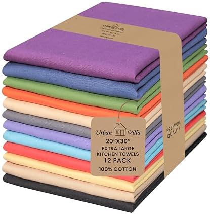 Urban Villa Kitchen Towels Cotton Dish Towels 20”x30” Multi by CottonTrends