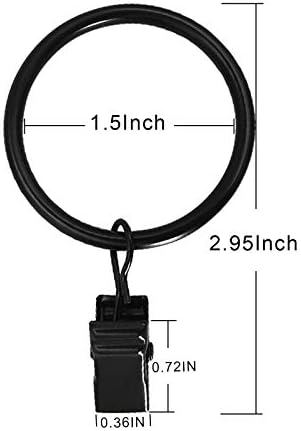 LLPJS 60 Pack Metal Curtain Rings - Image 2