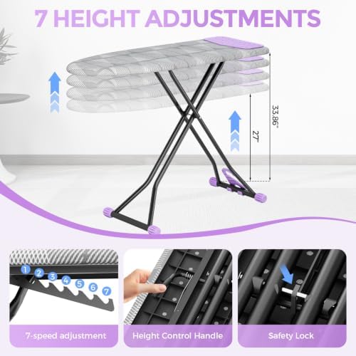 APEXCHASER Foldable 7-Level Heigh Adjustable Ironing Board - Image 2