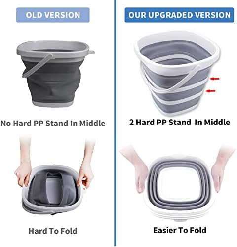 2 Pack Collapsible Buckets 10L 2.6 Gallon Cleaning Bucket Mop Bucket Folding - Image 3
