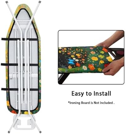 GLENLCWE Black Cat Hippie Flower Ironing Board Cover, 54x15 inches, Iron Board - Image 4