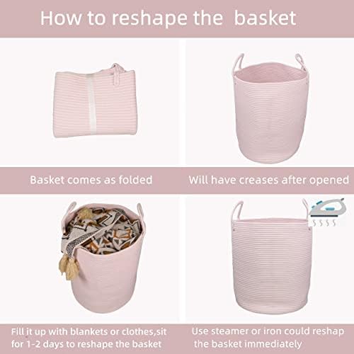 XUANGUO Cotton Rope Laundry Basket Hamper - Image 6