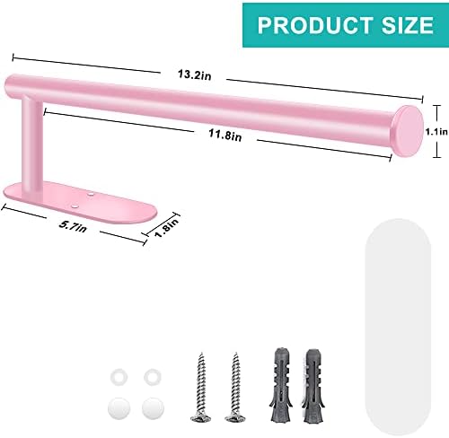 MGahyi Pink Paper Towel Holder Under Cabinet Wall Mount - Image 2