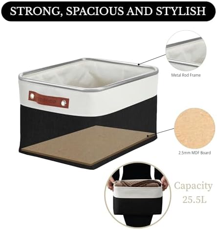 DECOMOMO Storage Bins, Large Fabric Storage Baskets - Image 3