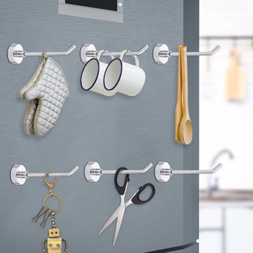 XIHIRCD 12pcs Magnetic Hooks, 1.7 lbs 3in Heavy Duty Magnet Storage Hooks - Image 5