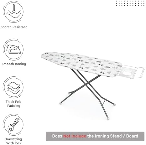 Encasa XO Ironing Board Cover and Pad, Thick Felt 54"x15" - Image 3