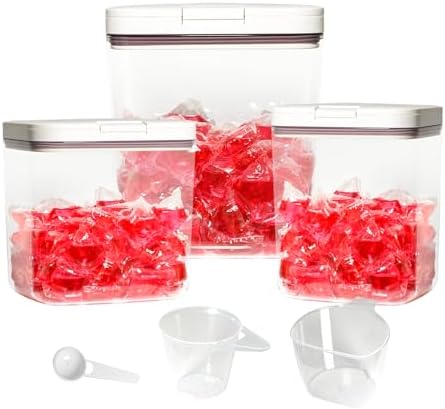 Gute 3 Pack Laundry & Dishwasher Pod Container Set, 67oz 94oz 186oz Storage by GUTE