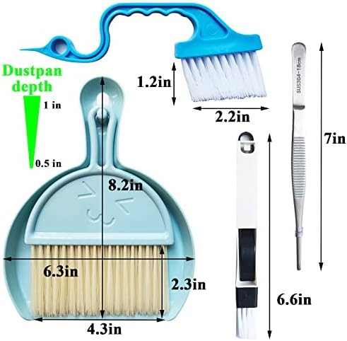 Broom and Dustpan Tweezers Tongs Cleaning Brushes Groove Gap Clean Tool Set 4 - Image 7