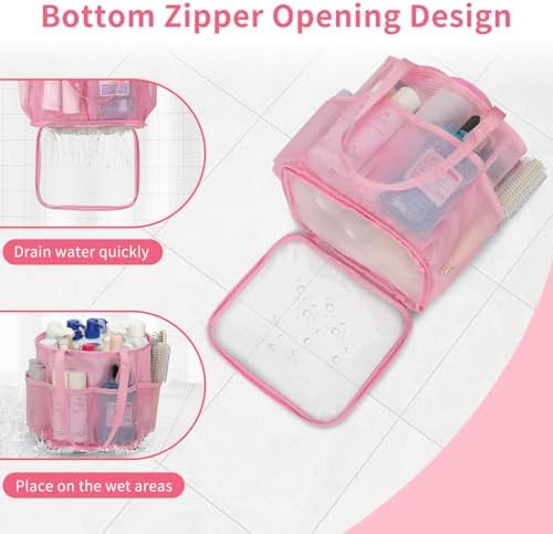 Mesh Shower Caddy Portable for College Dorm Room Essentials, Hanging Shower - Image 3