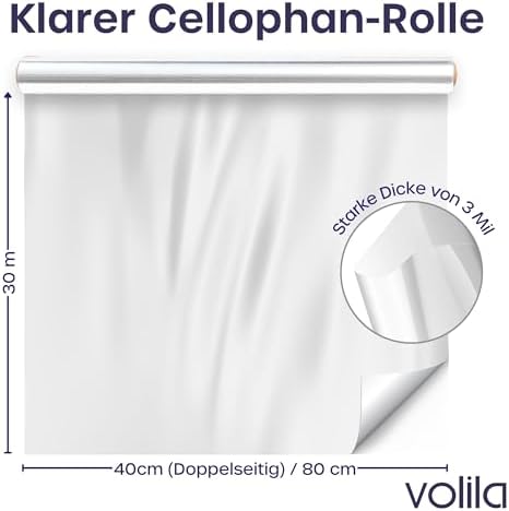 volila Clear Cellophane Wrap Roll - Image 2