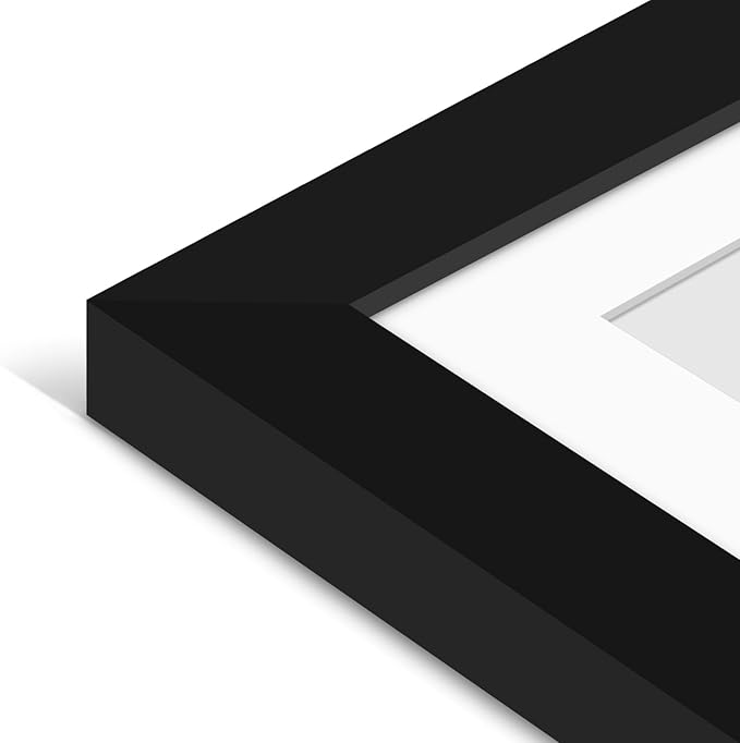 Americanflat 12x15 Picture Frame with Shatter-Resistant Glass - Use as 9x12 Frame with Mat or Display 12x15 Photo Without Mat - Signature Collection - Picture Frames for Wall Display - Black