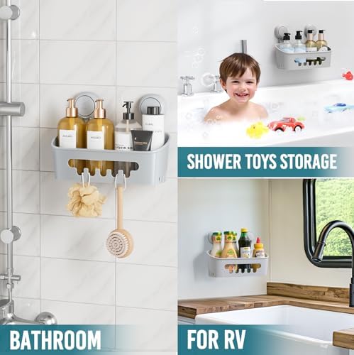 TAILI Shower Caddy Suction Cup, Bathroom Organizer Shelf Grey - Image 5