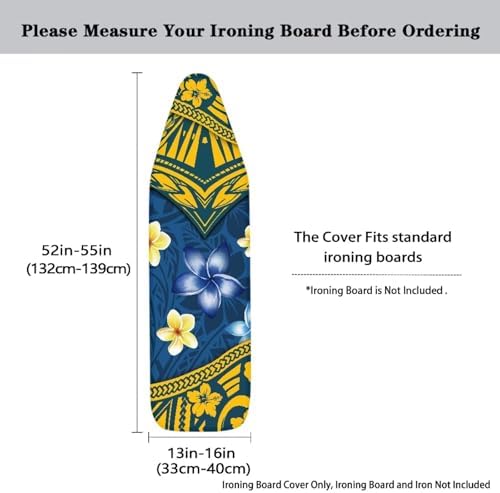 Tribe Boho Floral Ironing Board Cover 15x54 Inch Tropical Frangipani Ironing - Image 3