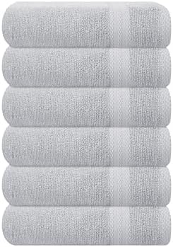 GLAMBURG Ultra Soft 6-Piece Hand Towel Set 16x28-100% Ringspun Cotton by GLAMBURG