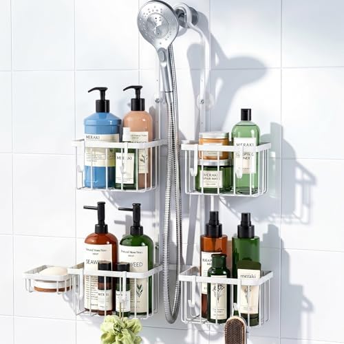 Luxspire Hanging Shower Caddy Overhead, Shower Organizer Hanging by Luxspire