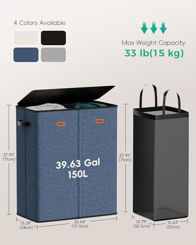 150L 2-Section Laundry Hamper - Image 3
