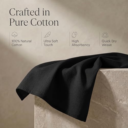 Urban Villa Kitchen Towels Cotton Dish Towels 20”x30” Black - Image 4