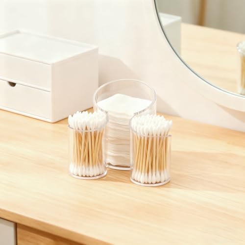 Cotton Pad Holder for Bathroom, cotton round holders Cups Dental Floss Dispenser - Image 2