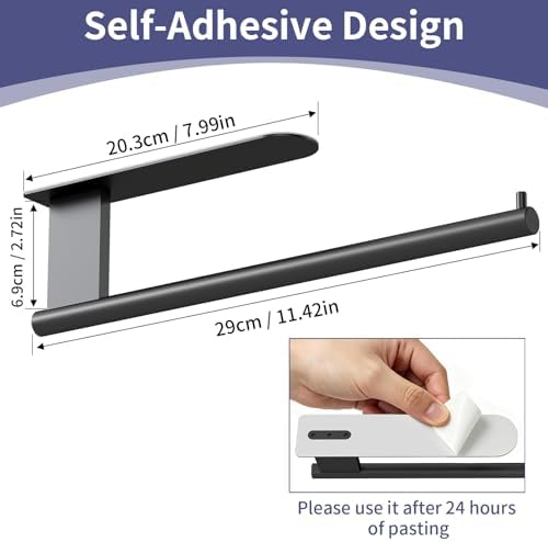 Jesginboo Paper Towel Holder Under Cabinet, Self Adhesive - Image 6