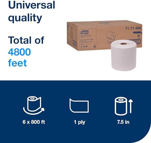 Tork Hand Towel Roll, Natural White, 6 Rolls x 800 ft - Image 2