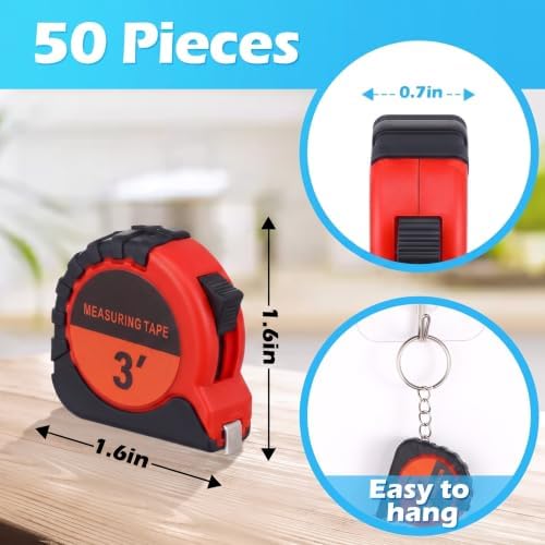 Kanayu 30 Pcs Mini Tape Measure Keychains 3 ft Small Retractable Measuring Tape - Image 2