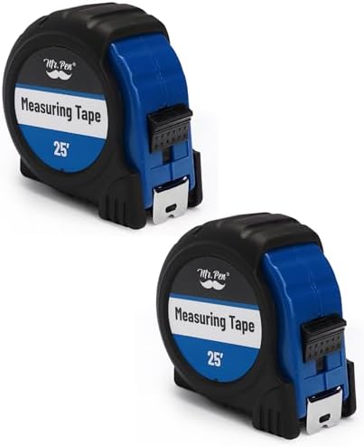Mr. Pen- Retractable Tape Measure 25 ft, 2 Pack, Dark Blue, Easy Read by MrPen