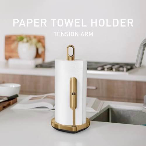 simplehuman Tension Arm Countertop Paper Towel Holder, Easy One-Handed Tear - Image 2