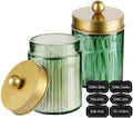 Amolliar Glass Apothecary Jar Qtip Holder w/Metal Lids by Amolliar