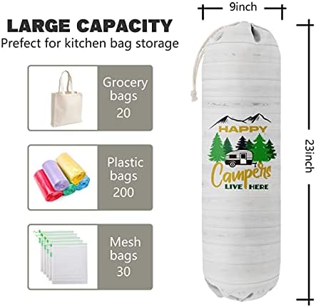 Happy Campers Grocery Bags Holder Organizer, Wall Mount Plastic Bags Storage - Image 3