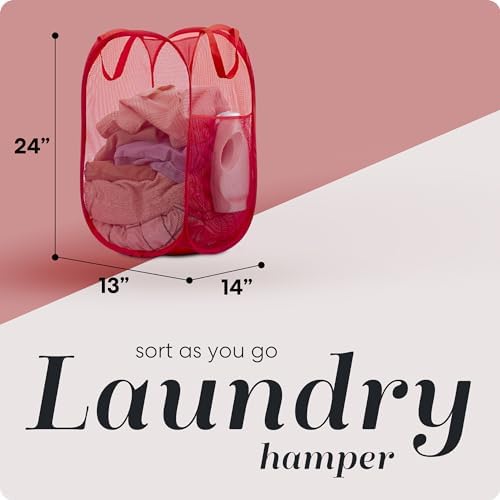 Handy Laundry Collapsible Mesh Pop Up Laundry Hamper 14 x 13 x 24 in - Image 2