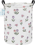 Round Laundry Basket Collapsible Storage Hamper Organizer Romantic Tulip by LANGYASHAN