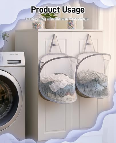 3 Pack Small Hanging Laundry Bag, Foldable Mini Mesh Laundry Hamper Basket - Image 7