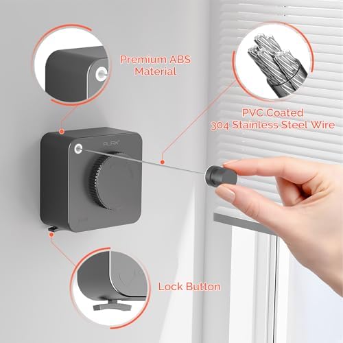 Retractable Clothesline Indoor, Non-Sagging Outdoors Clothesline Retracting - Image 5