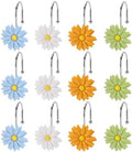 Flower Shower Curtain Hooks, 12 Pack Rustproof Stainless Steel Decorative by GNUEYART