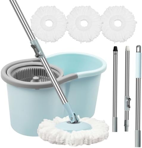 Spin Mop and Bucket with Wringer Set, Operable 360° Rotating Mop Bucket Set by GZDISBEK