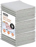 Superio Cotton Terry Washcloths Grey Towels 100% Cotton Cleaning Cloth Rags by Superio